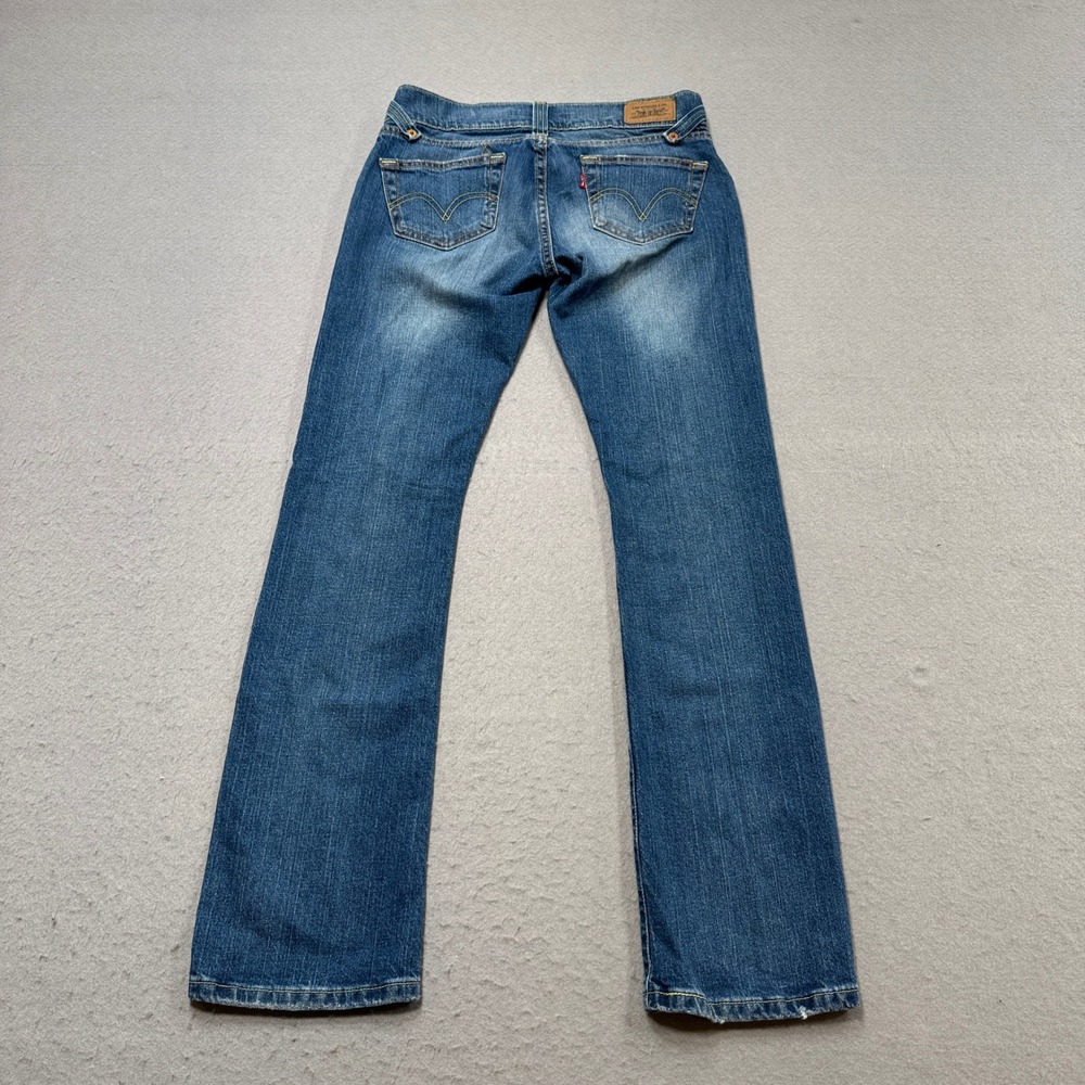 Y2K Levi's 504 Jeans Women's 4 Blue Med Wash Denim Low Rise Slough Straight Leg - Picture 2 of 8